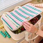 Picnic Make + Take Bag | Pink + Green Stripe